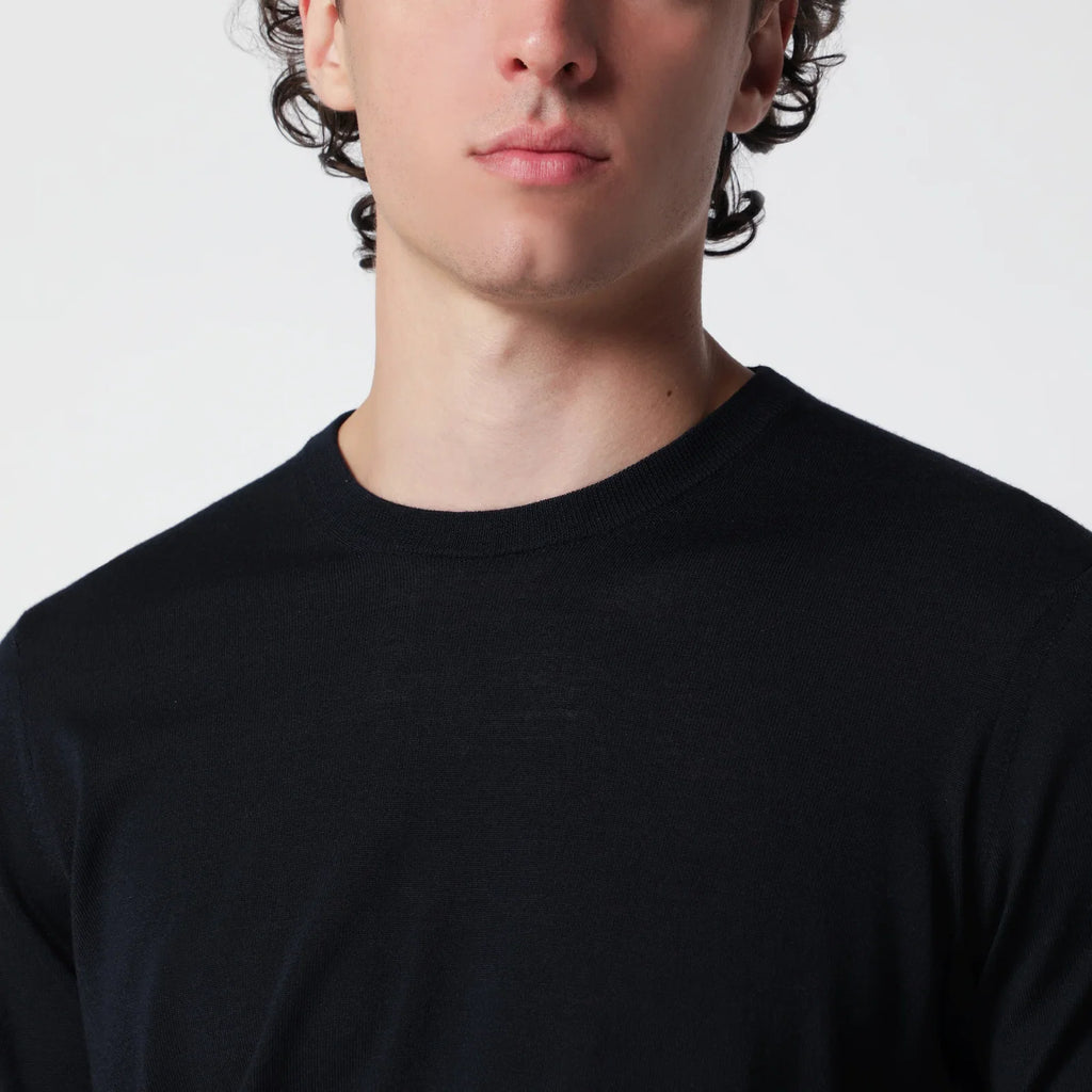 Drumohr Navy blue wool crew-neck sweater