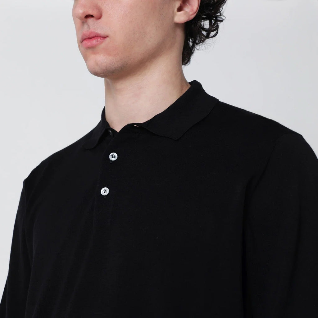 Drumohr Black cotton polo