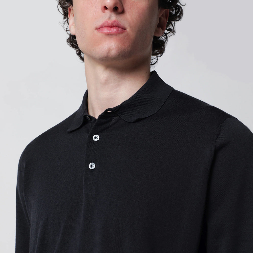 Drumohr Navy blue cotton polo shirt