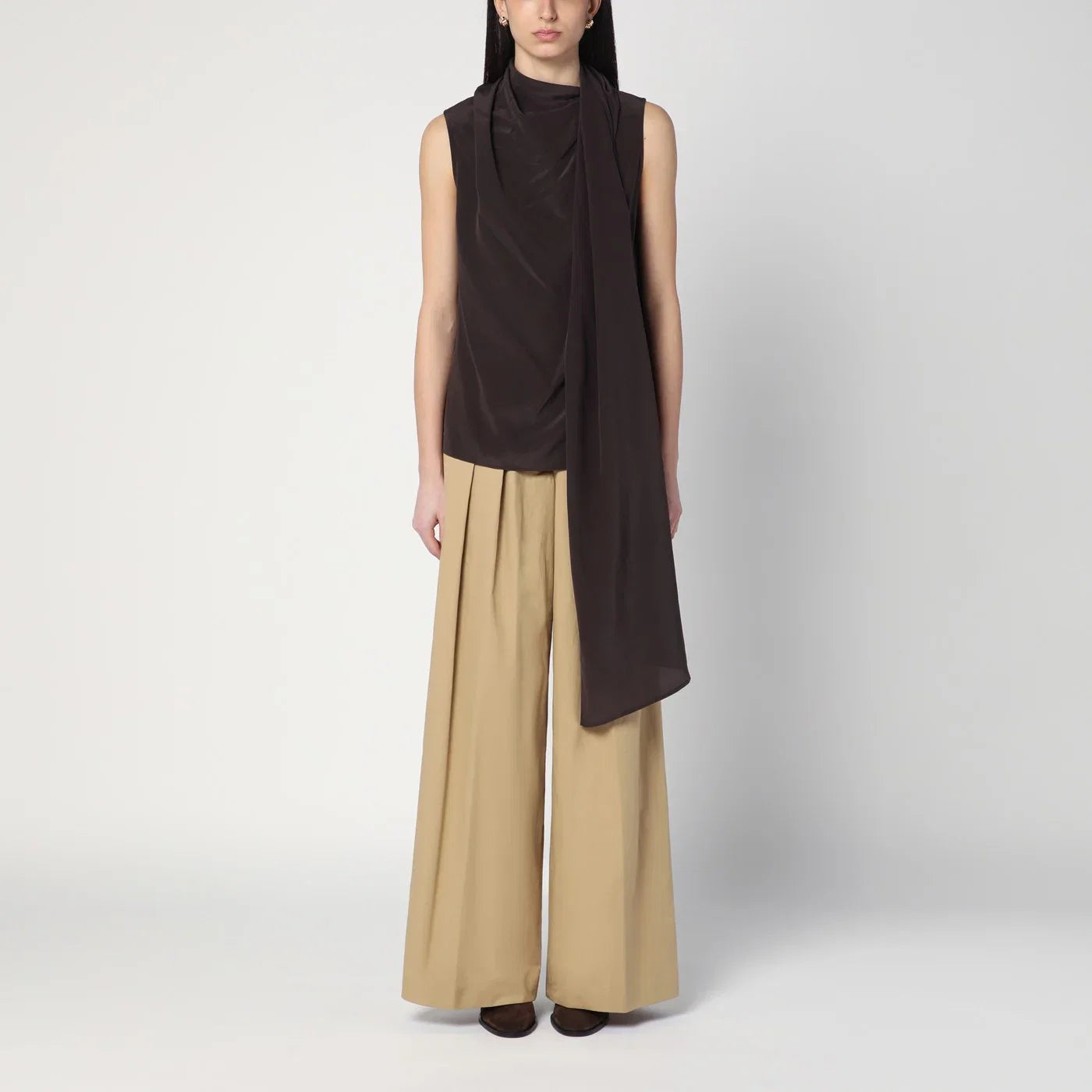 P.A.R.O.S.H. Brown silk blouse