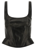 Ermanno Scervino Peplos Leather Top