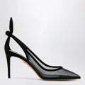 Aquazzura Black bow-tie mesh pumps