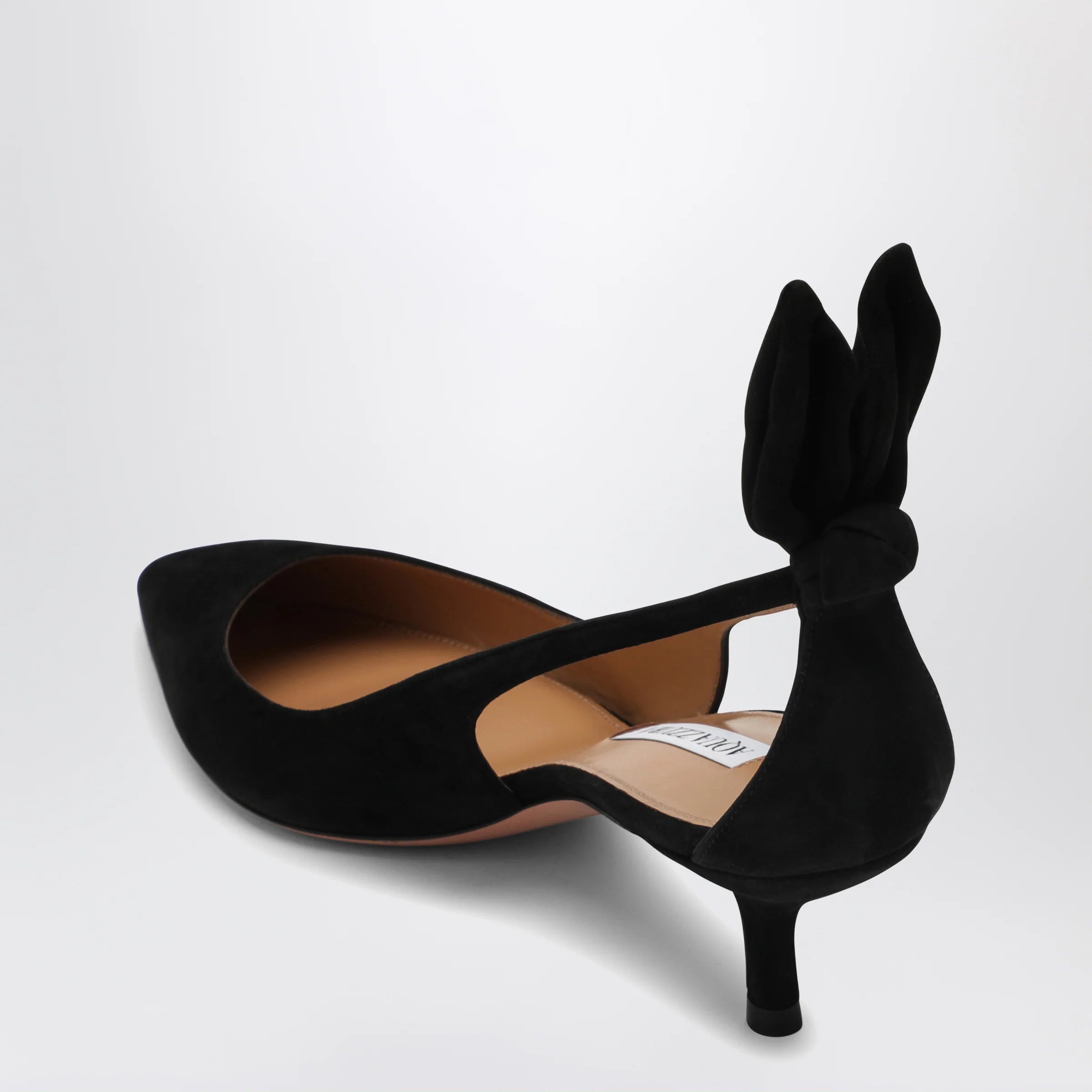 Aquazzura Black suede Deneuve pumps