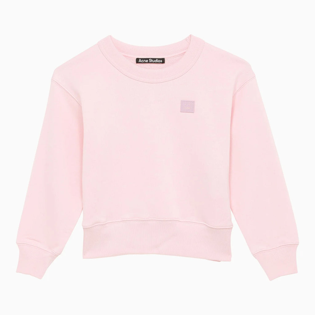 Acne Studios Crew-neck light pink cotton sweatshirt