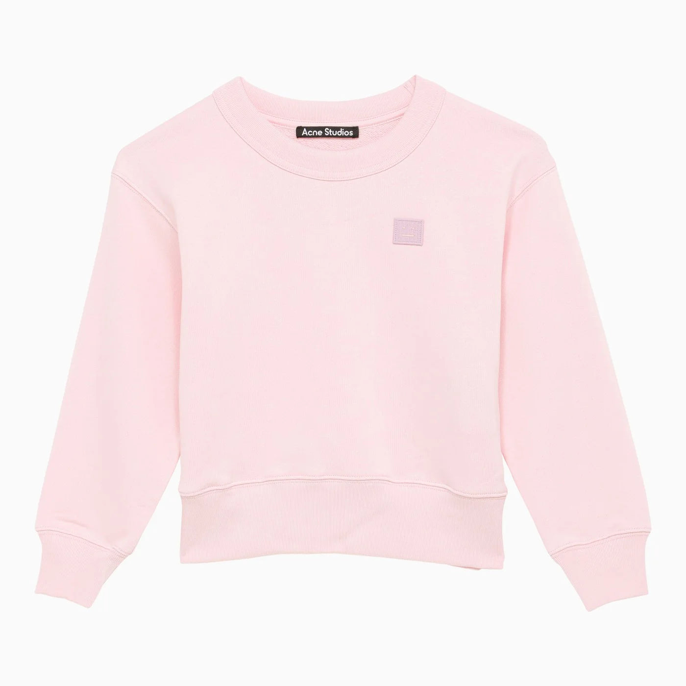Acne Studios Crew-neck light pink cotton sweatshirt