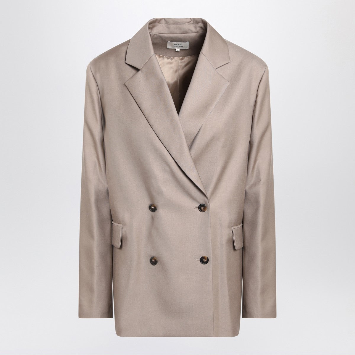 LouLou De Saison Double-breasted wool jacket in taupe color