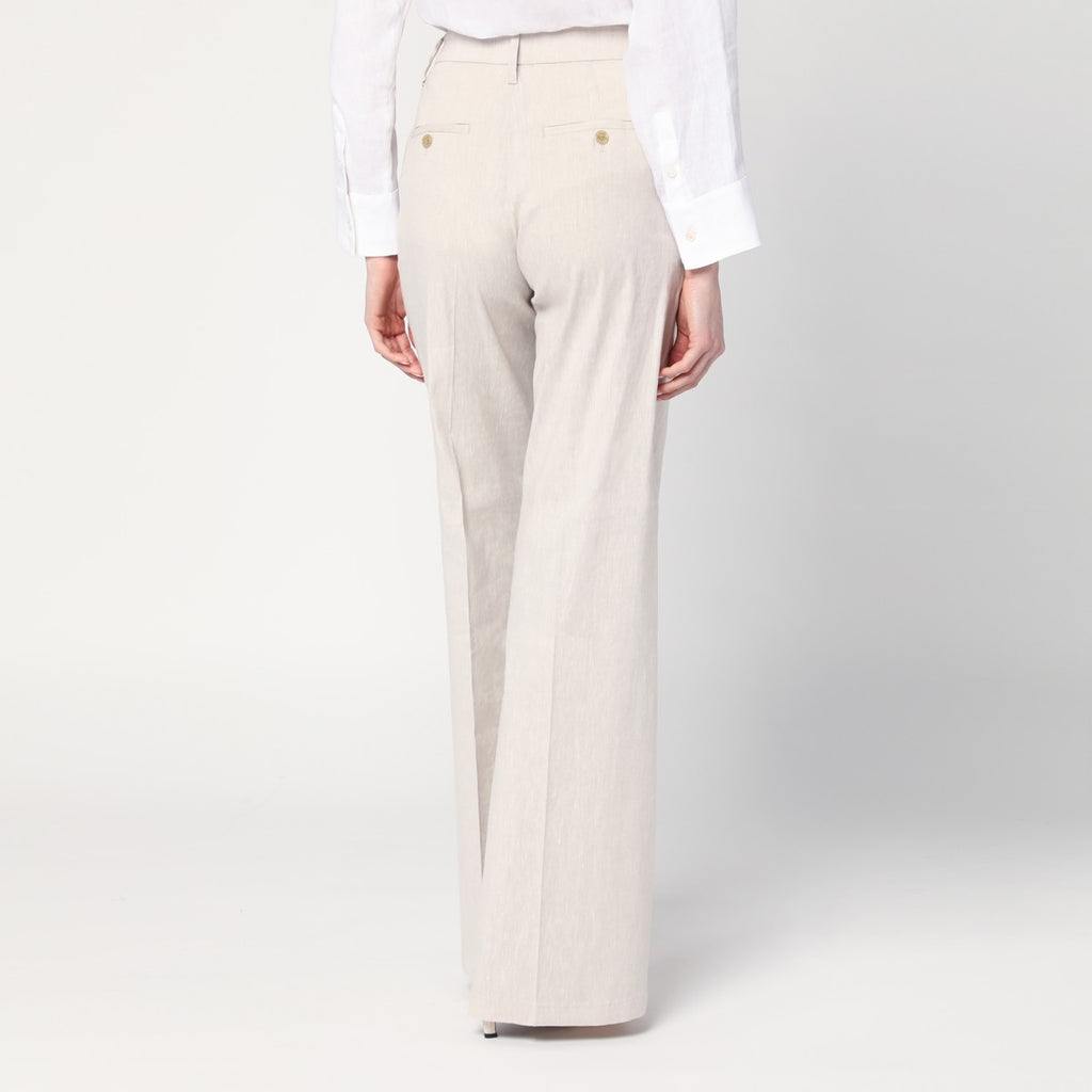 Department 5 Misa grey mélange trousers in linen blend