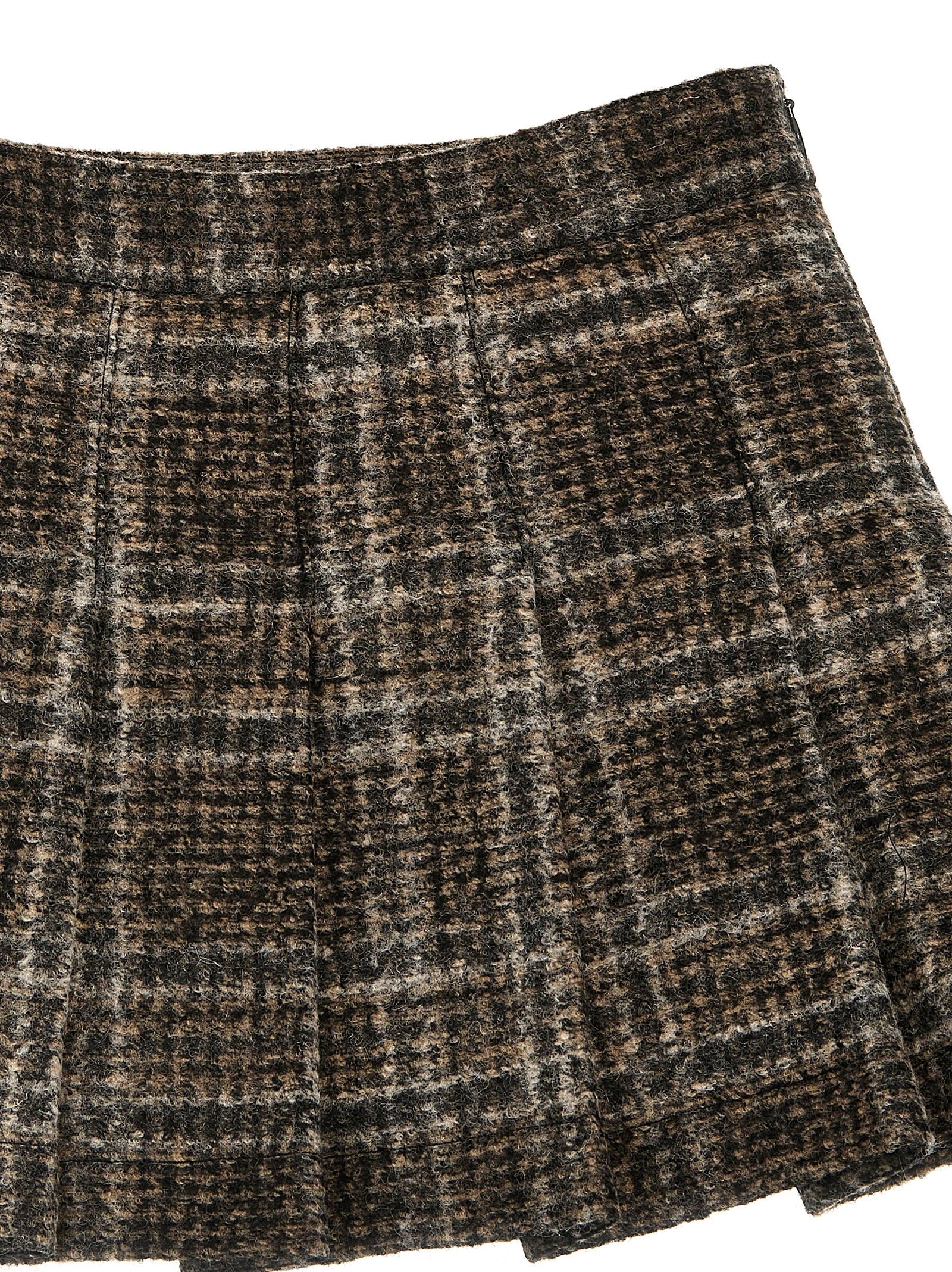 Douuod Check Pleated Skirt