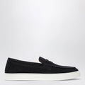 Doucal's Blue Suede Penny Loafers
