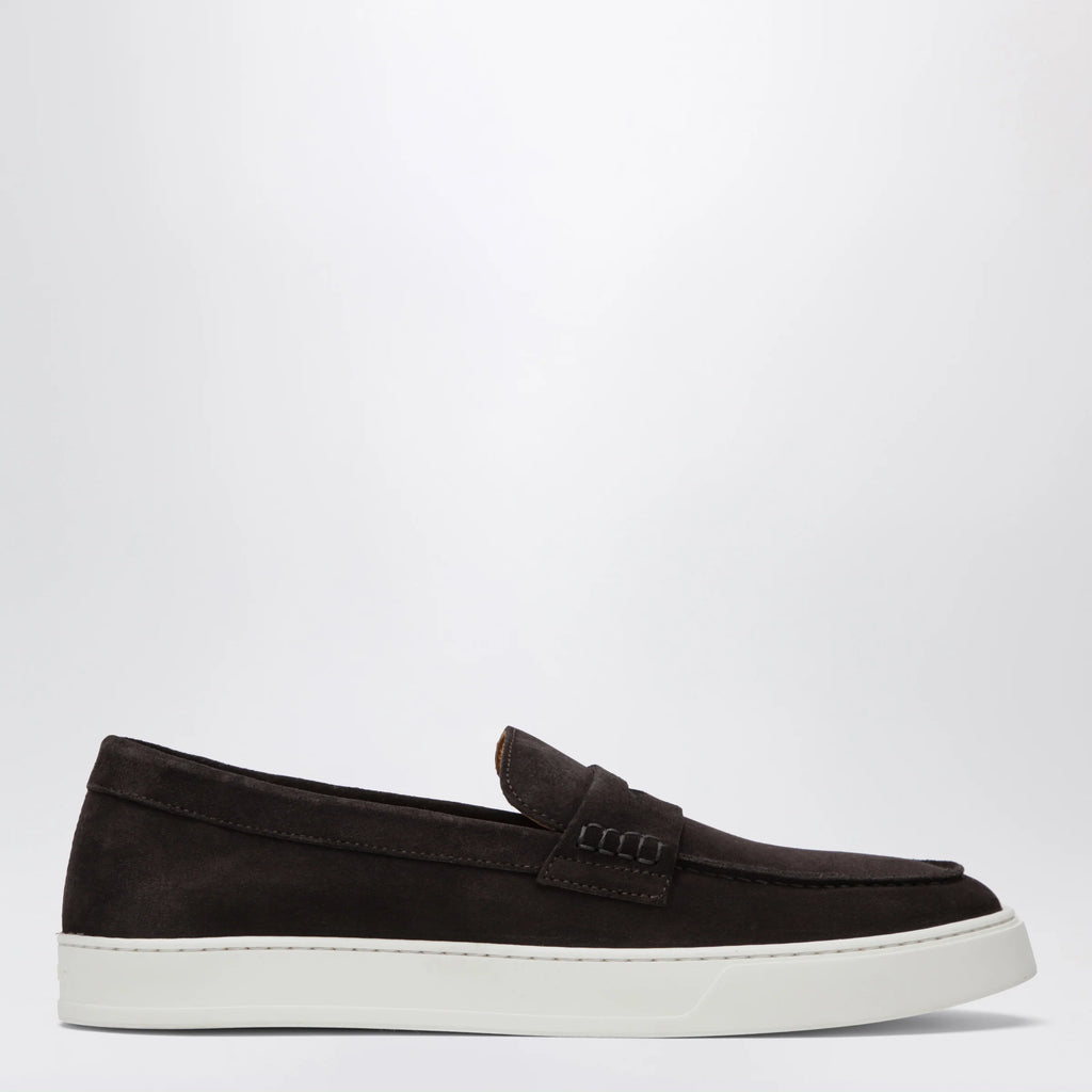 Doucal's Brown Suede Penny Loafers