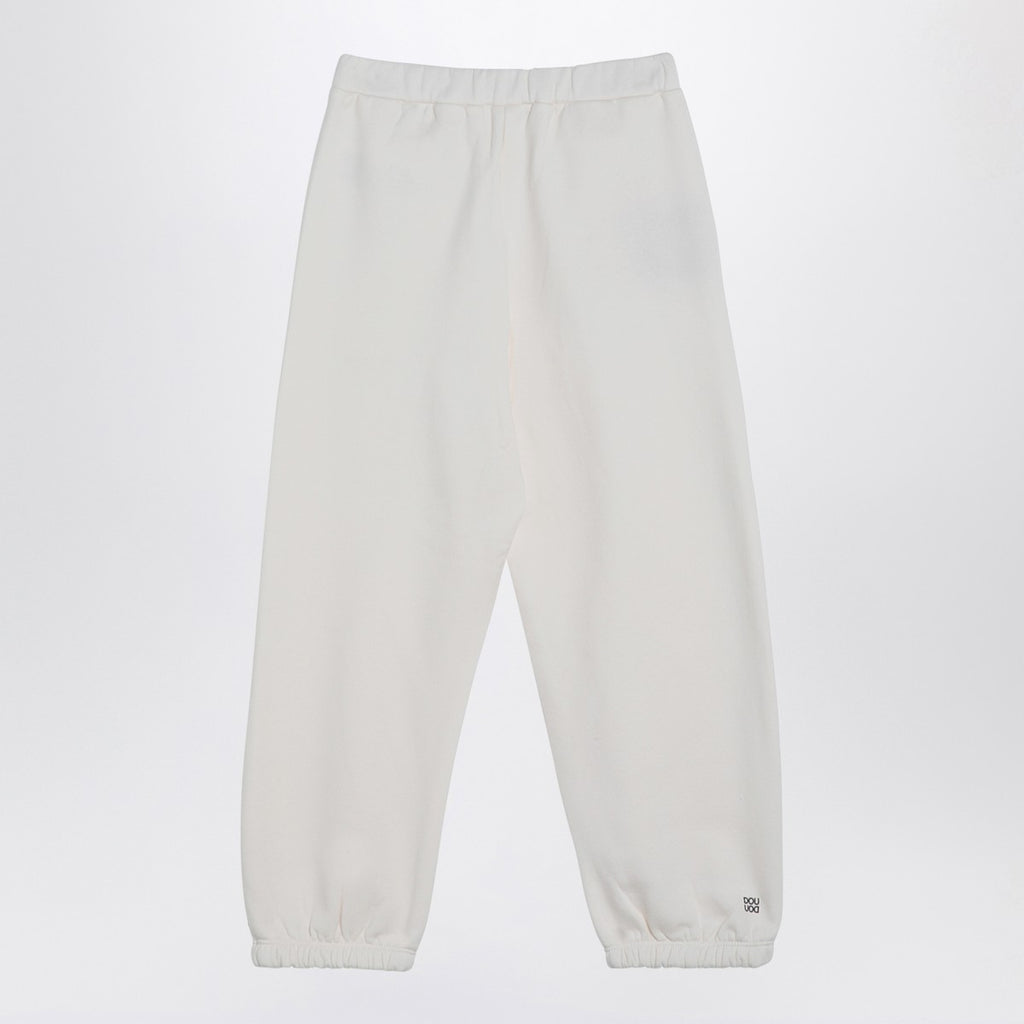 Douuod Ivory cotton-blend jogging trousers