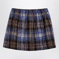 Douuod Grey/blue wool blend checked skirt