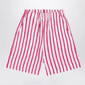 Douuod White/red striped Bermuda shorts in linen