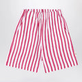 Douuod White/red striped Bermuda shorts in linen