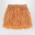Douuod Orange Maracaibo skirt with feathers