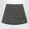 Douuod Ebony/beige checked wool Nicaragua skirt