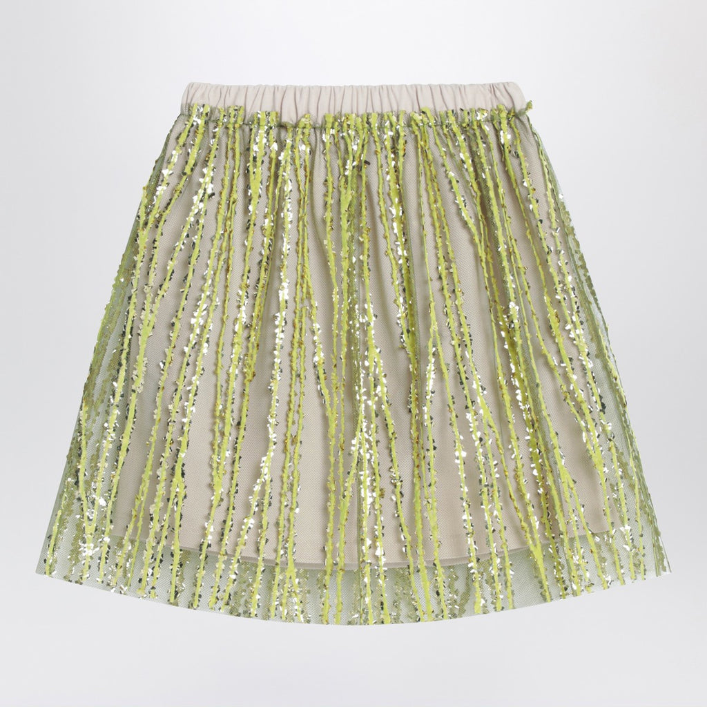 Douuod Tulle skirt with lime embroidery