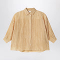 Douuod Ochre yellow shirt with pleats