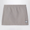 Douuod Betulla beige mini skirt with check pattern