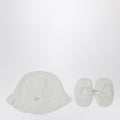 Teddy & Minou White two-piece set with hat and shoes