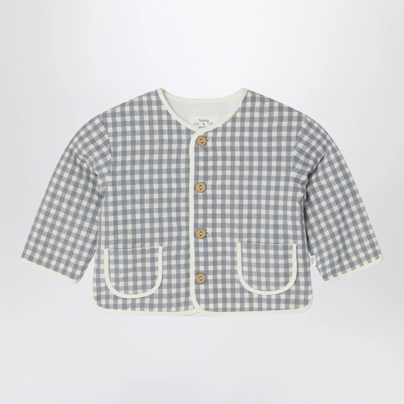 Teddy & Minou Gray/white jacket with Vichy pattern
