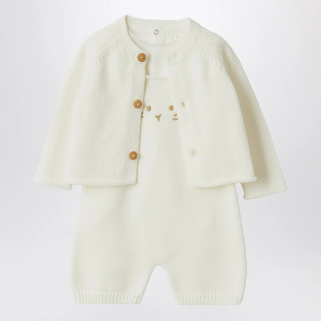 Teddy & Minou White outfit with jacket and overalls