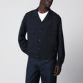 Santaniello Blue wool-blend overshirt jacket