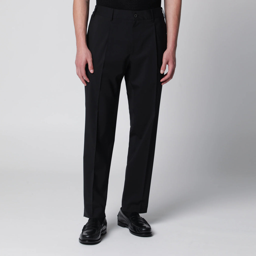 Santaniello Black trousers in wool blend