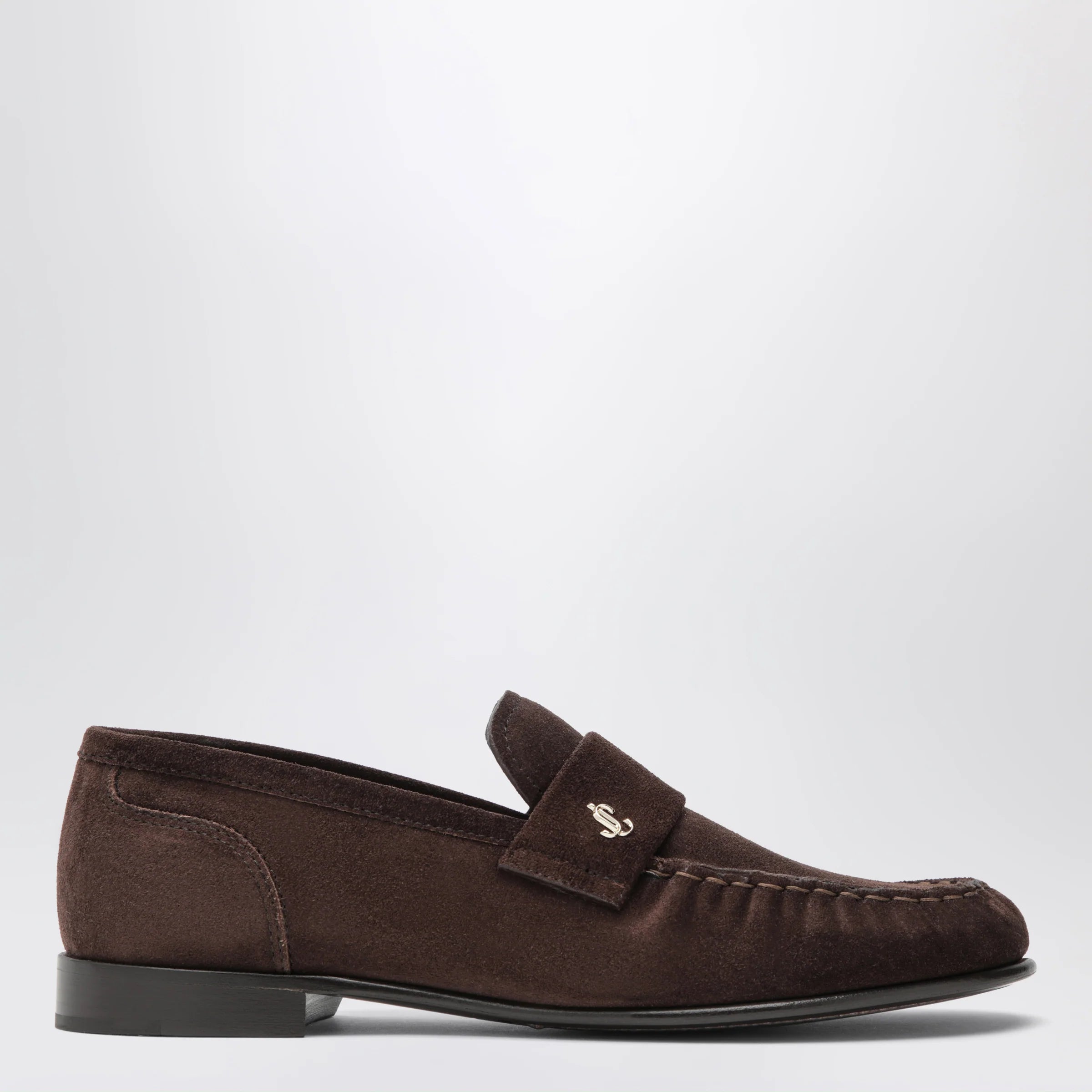Jimmy Choo Ellis suede leather loafers in chocolate