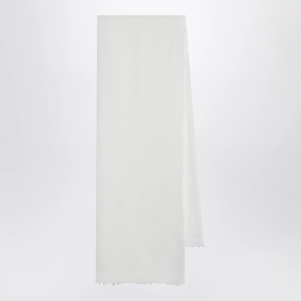 Destin White silk and cashmere-blend scarf