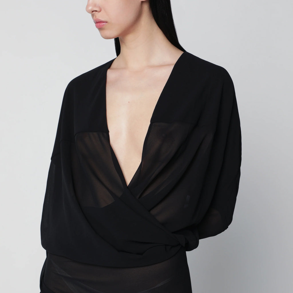 Entire Studios Long semi-sheer black dress