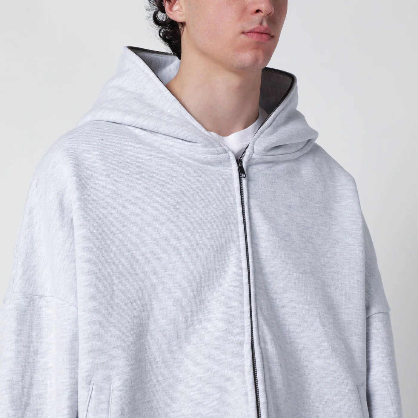 Entire Studios Grey cotton zip-up hoodie