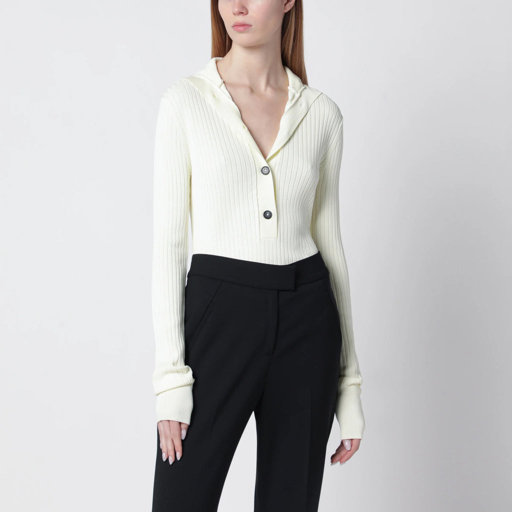 Entire Studios White high-neck Henley top