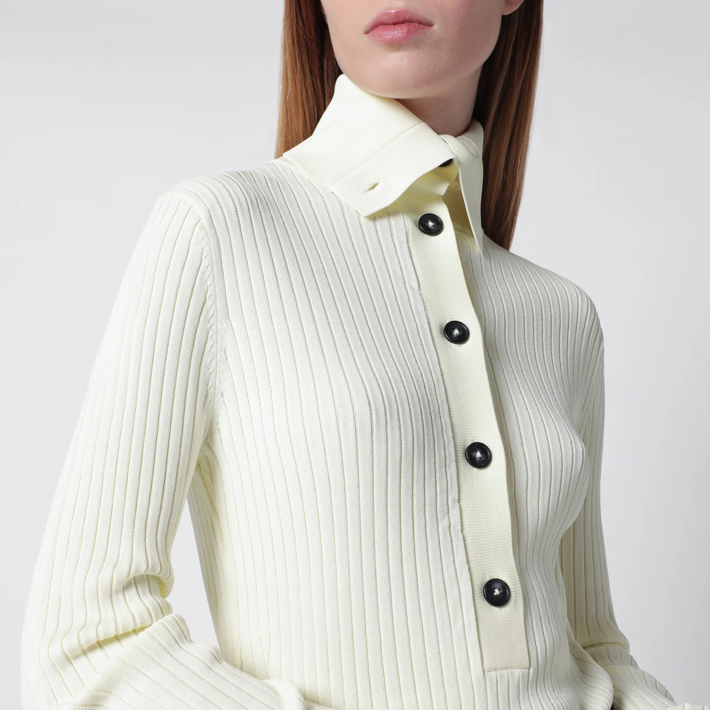 Entire Studios White high-neck Henley top