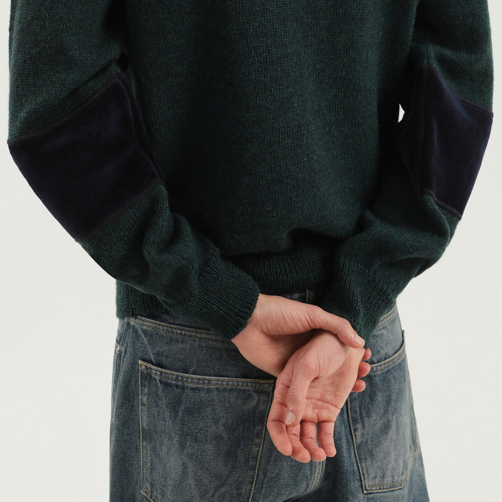 1989 STUDIO Green and yellow turtleneck sweater