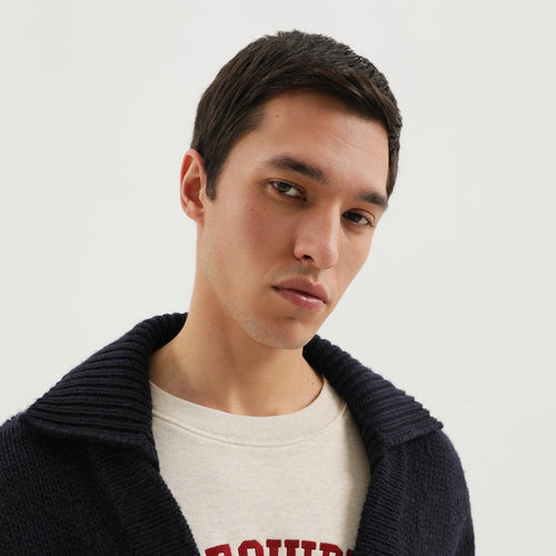 1989 STUDIO Blue wool cardigan