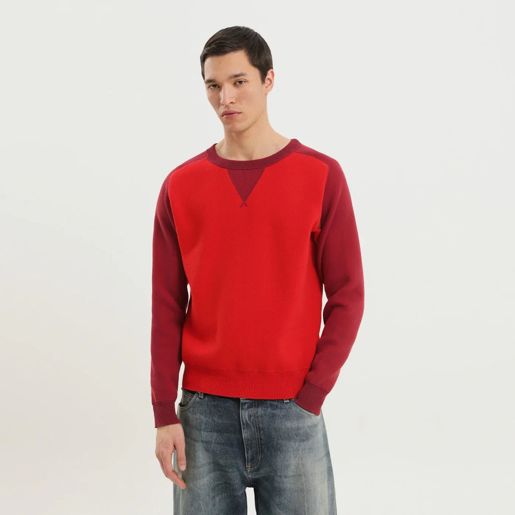 1989 STUDIO Color block crew neck sweater