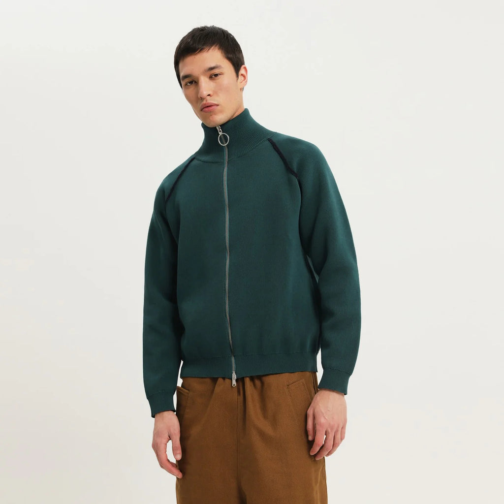 1989 STUDIO Dark green raglan sweater