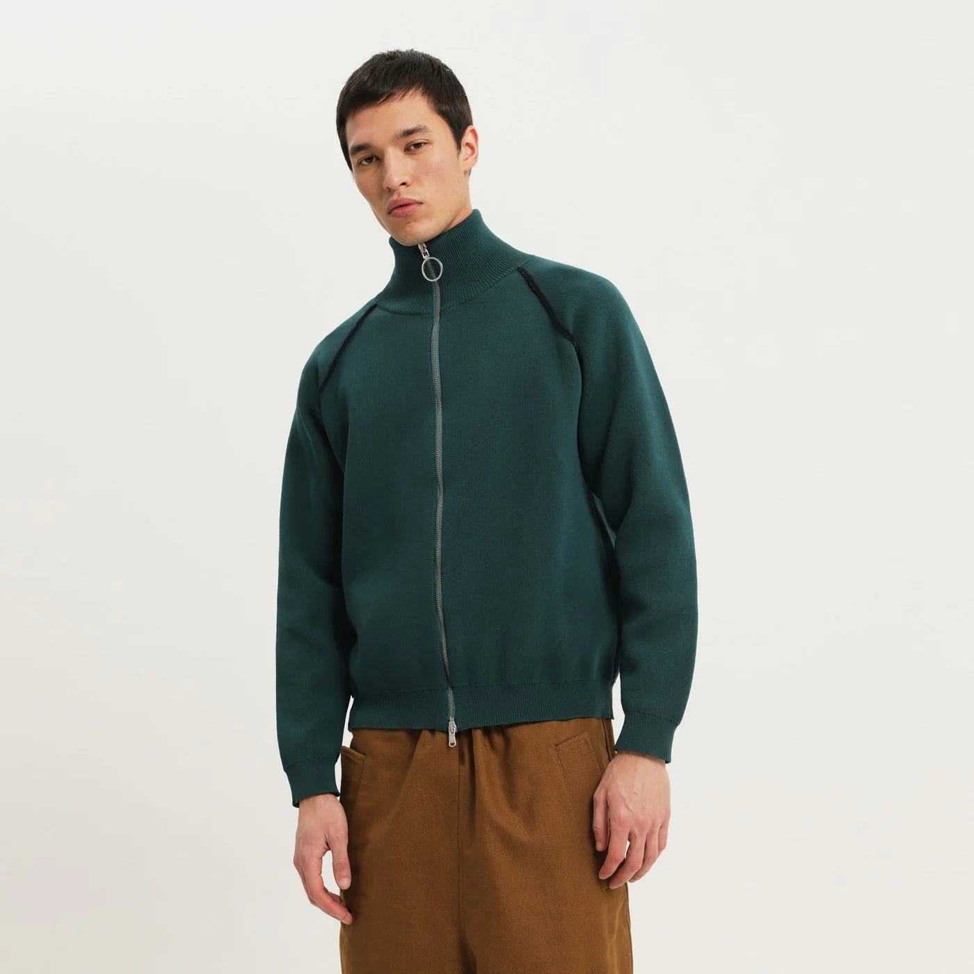 1989 STUDIO Dark green raglan sweater