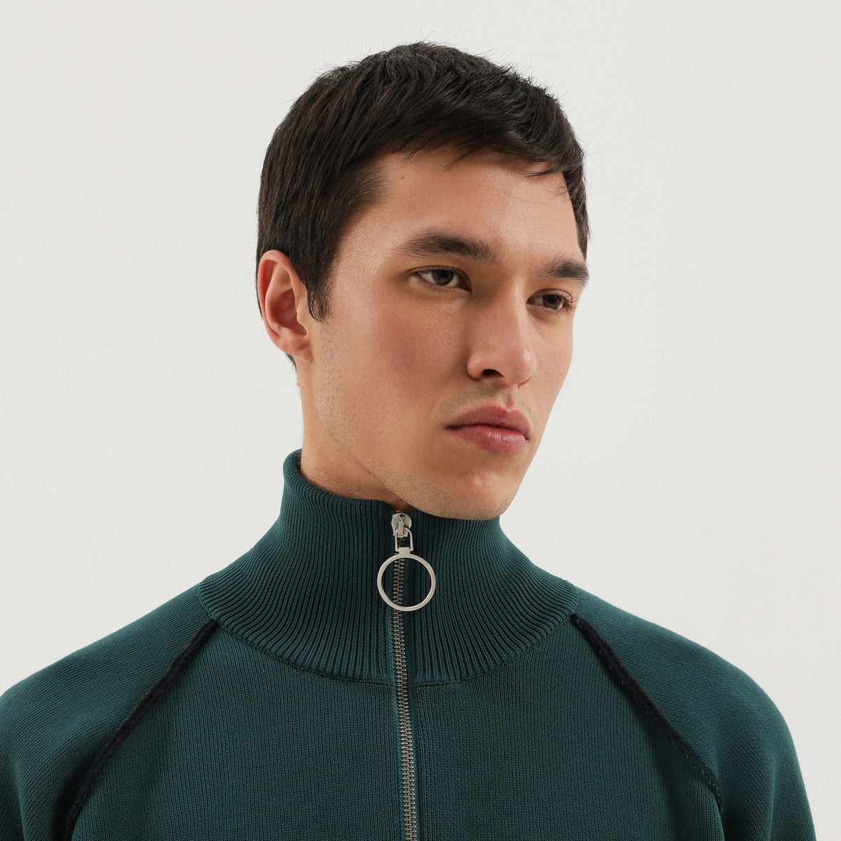 1989 STUDIO Dark green raglan sweater