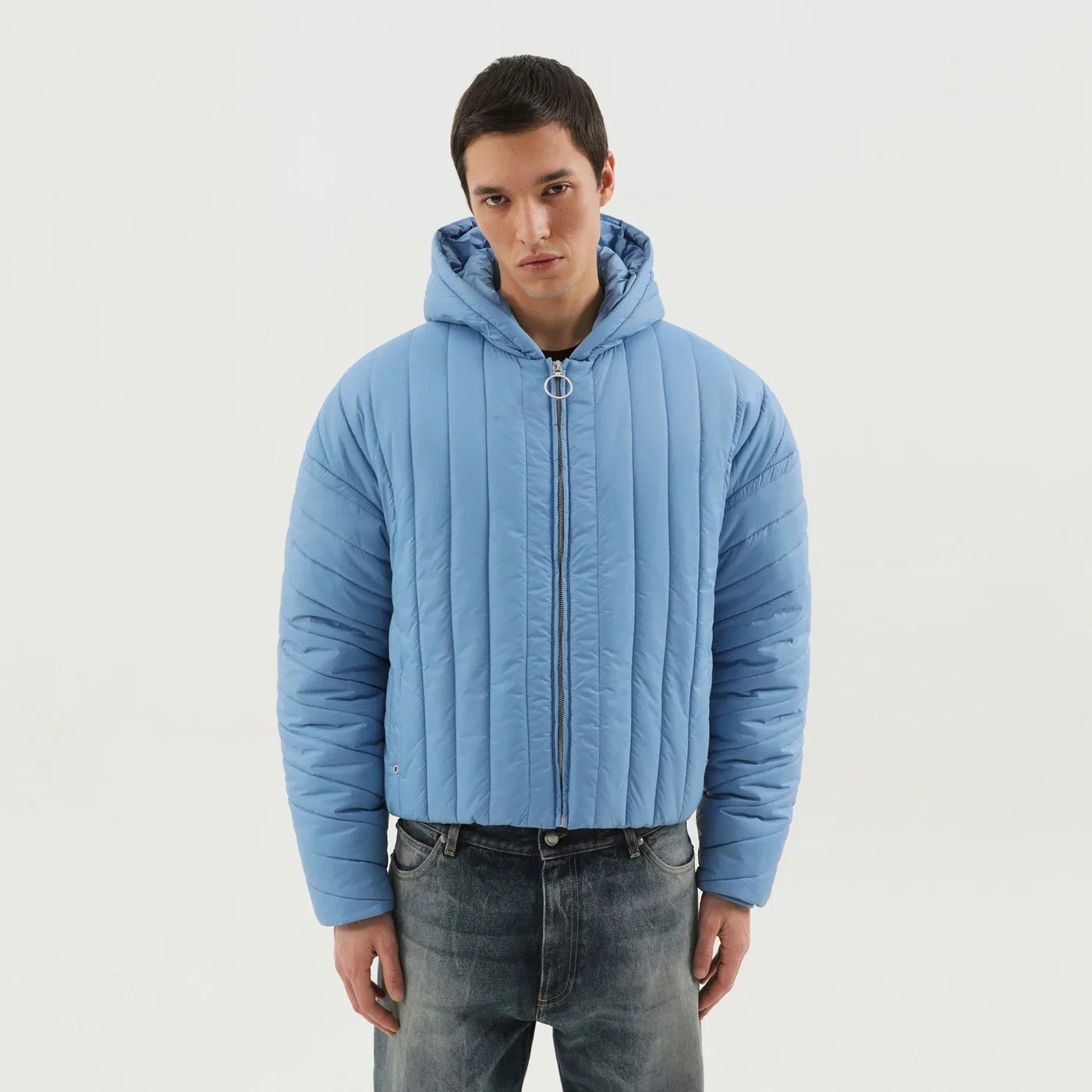 1989 STUDIO Light blue quilted down jacket