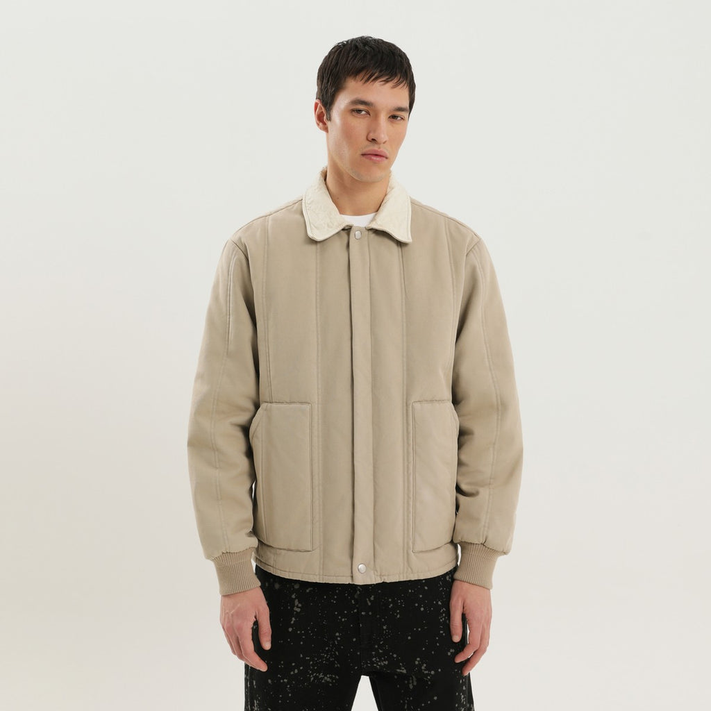 1989 STUDIO Beige padded canvas jacket