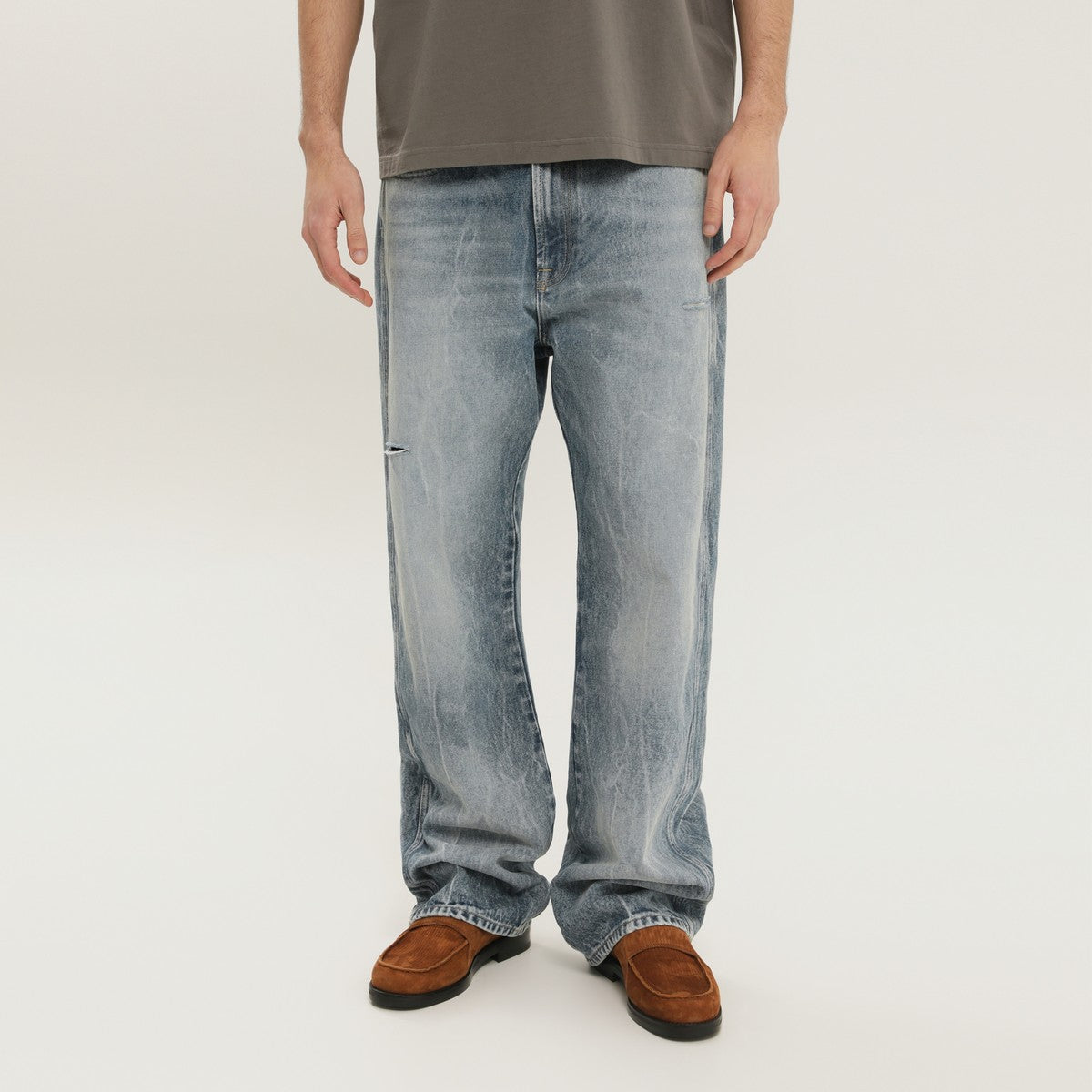 1989 STUDIO Rhodesian pants in stone blue denim