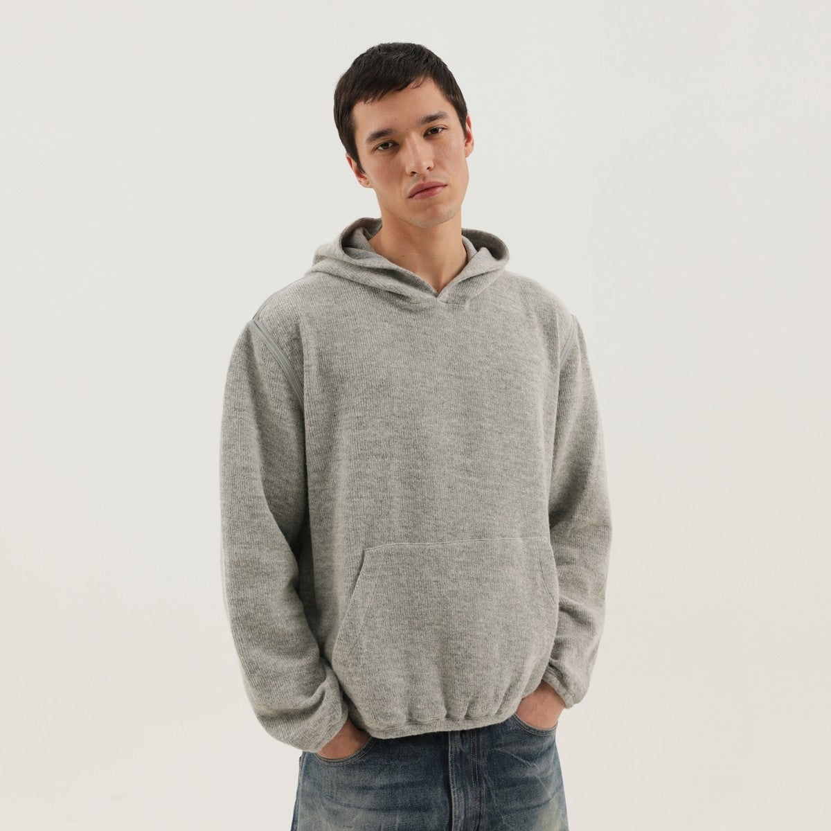 1989 STUDIO Gray knitted hoodie
