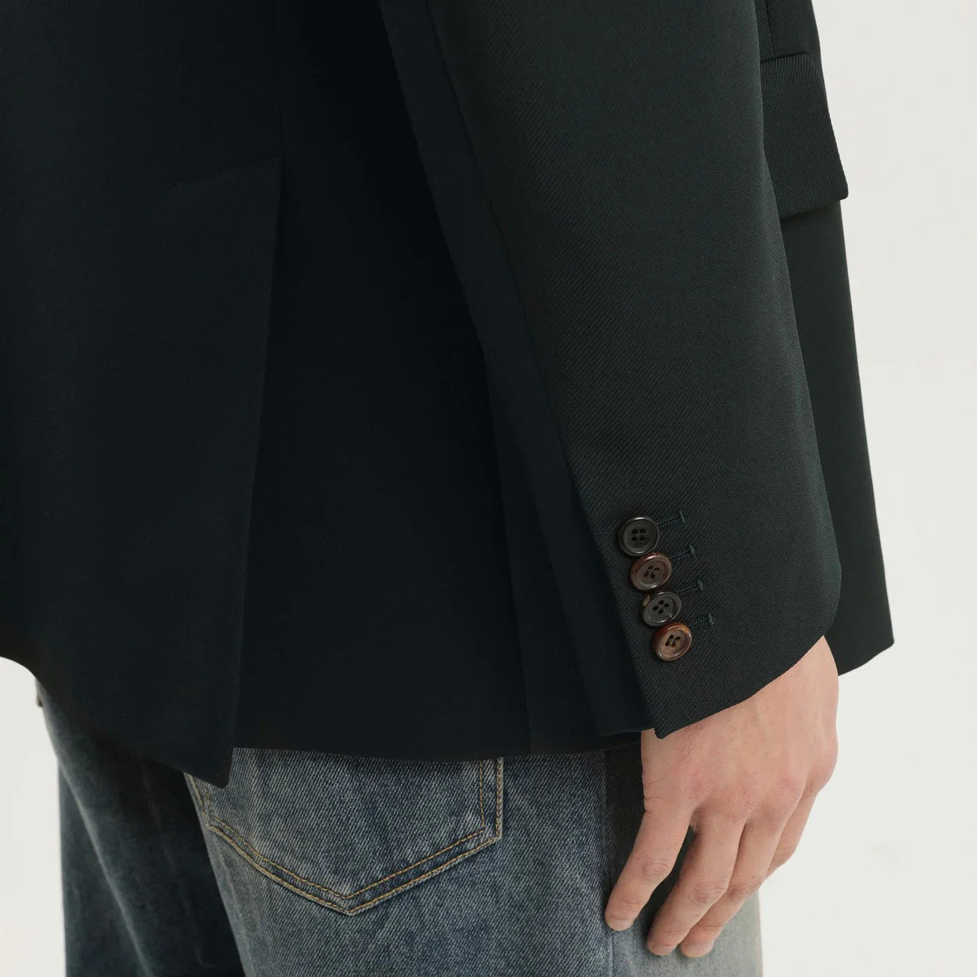 1989 STUDIO Dark green double-breasted blazer