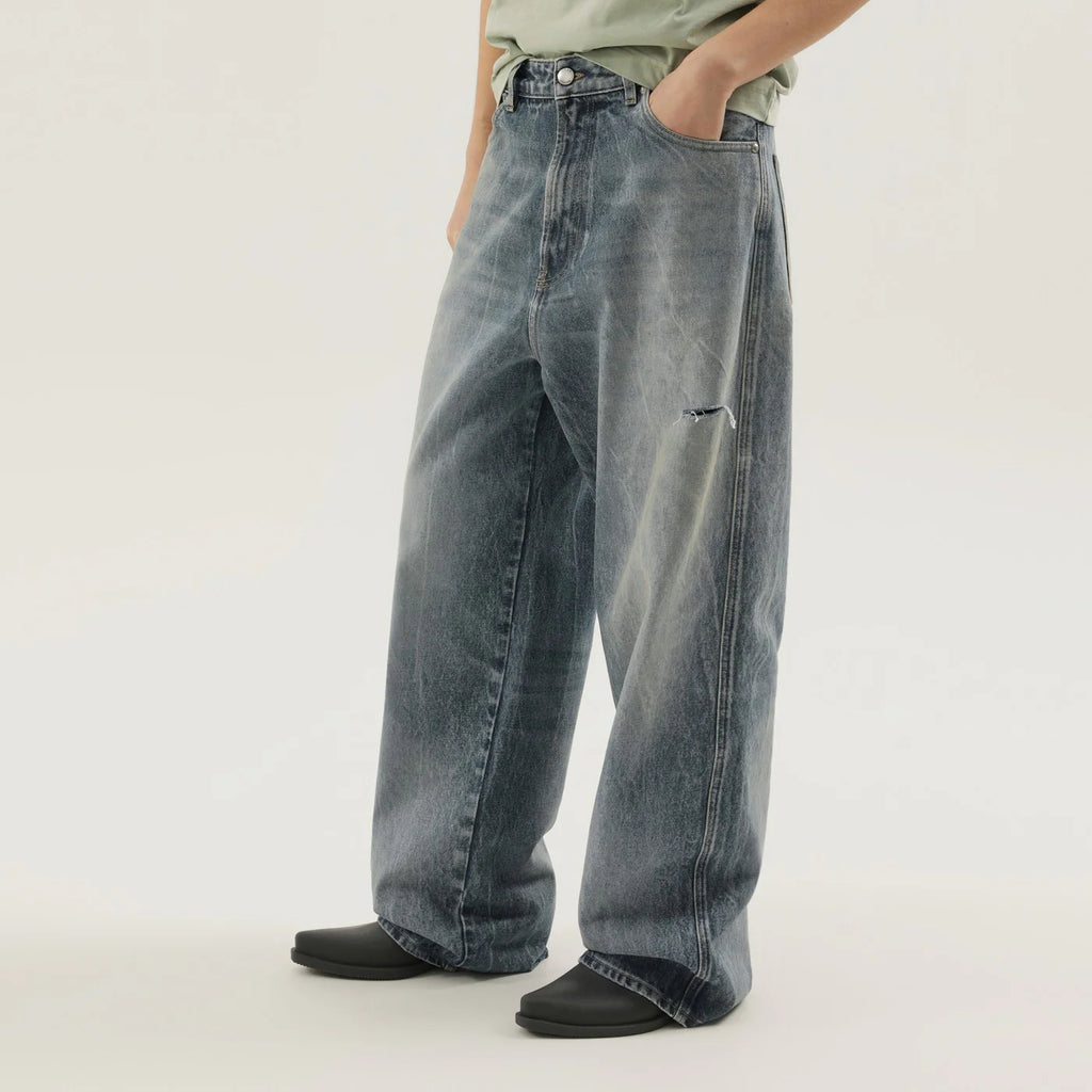 1989 STUDIO Rhodesian pants in stone blue denim