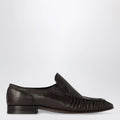 The Row Two soft nappa leather loafers in lacquer brown