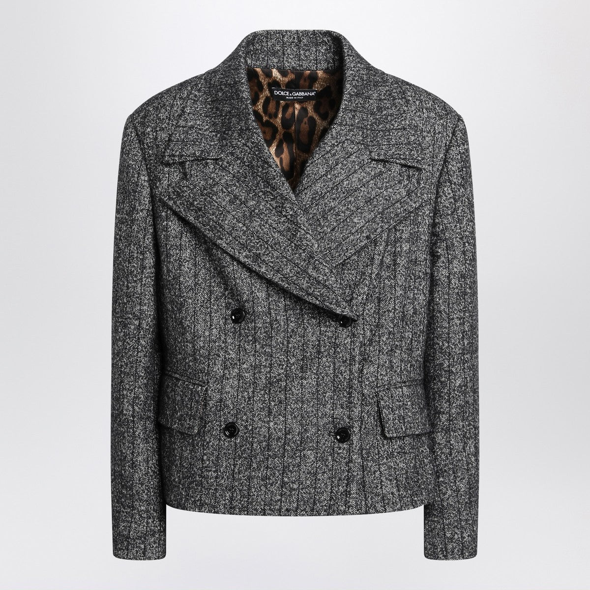 Dolce & Gabbana Dolce&Gabbana Dark grey short oversized striped jacket