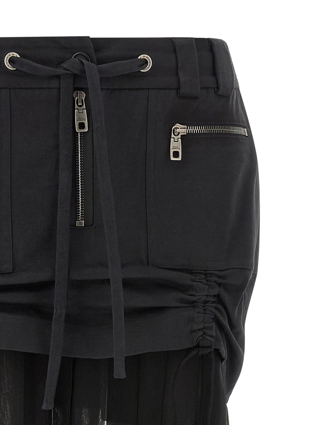 Dolce & Gabbana Twill And Chiffon Skirt