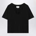 LouLou De Saison Black cotton V-neck T-shirt
